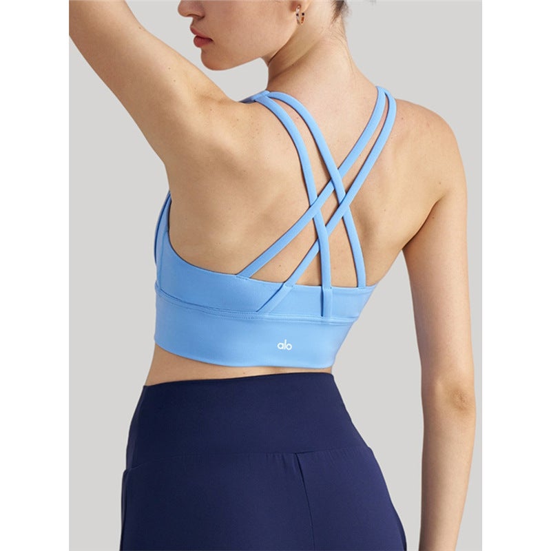 صدرية اليوغا الأصلية 1:1 قمة لياقة رياضية بلون نود مع ظهر جميل وامتصاص للصدمات للنساء - Image 5